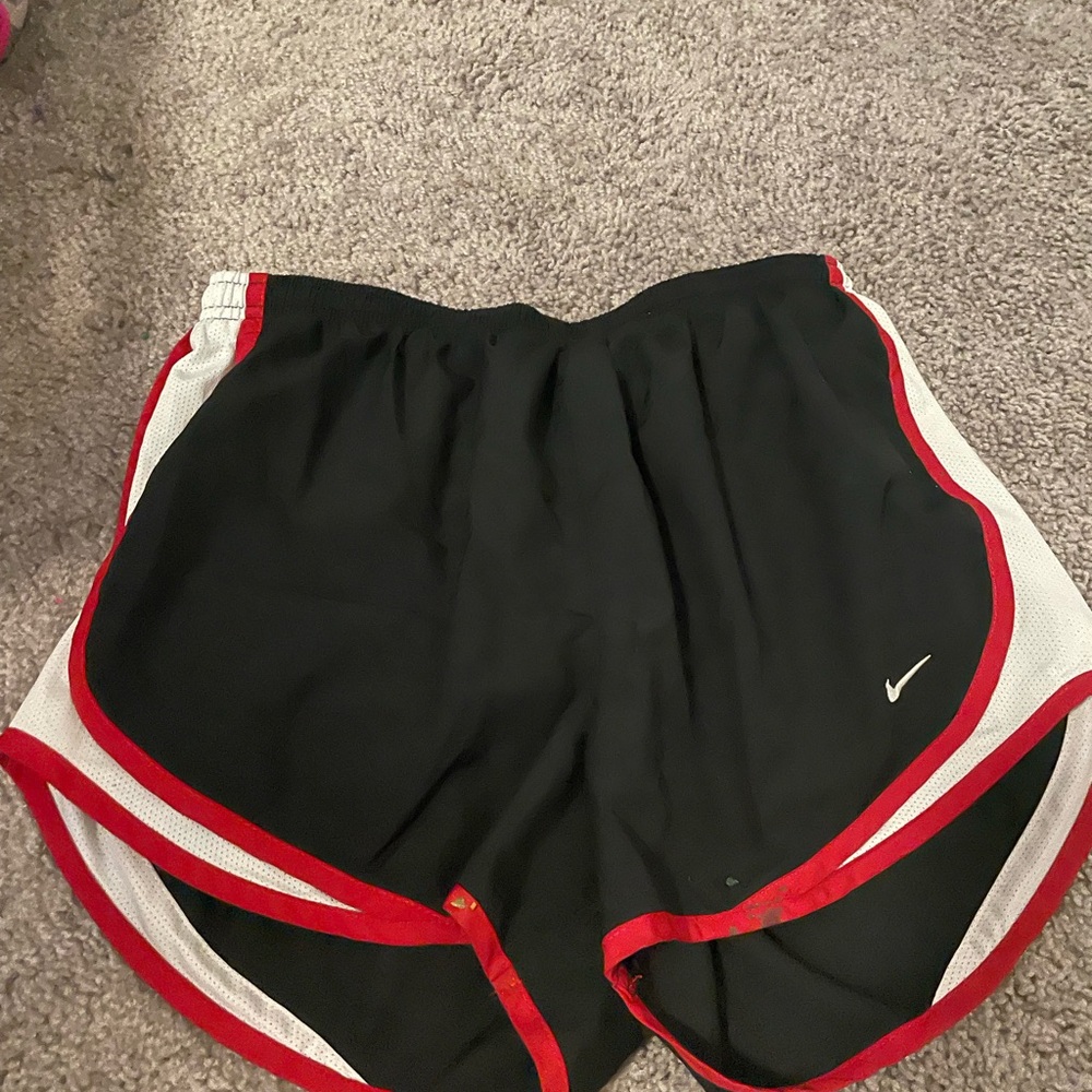 Nike Black and Red Athletic Tempo Shorts
